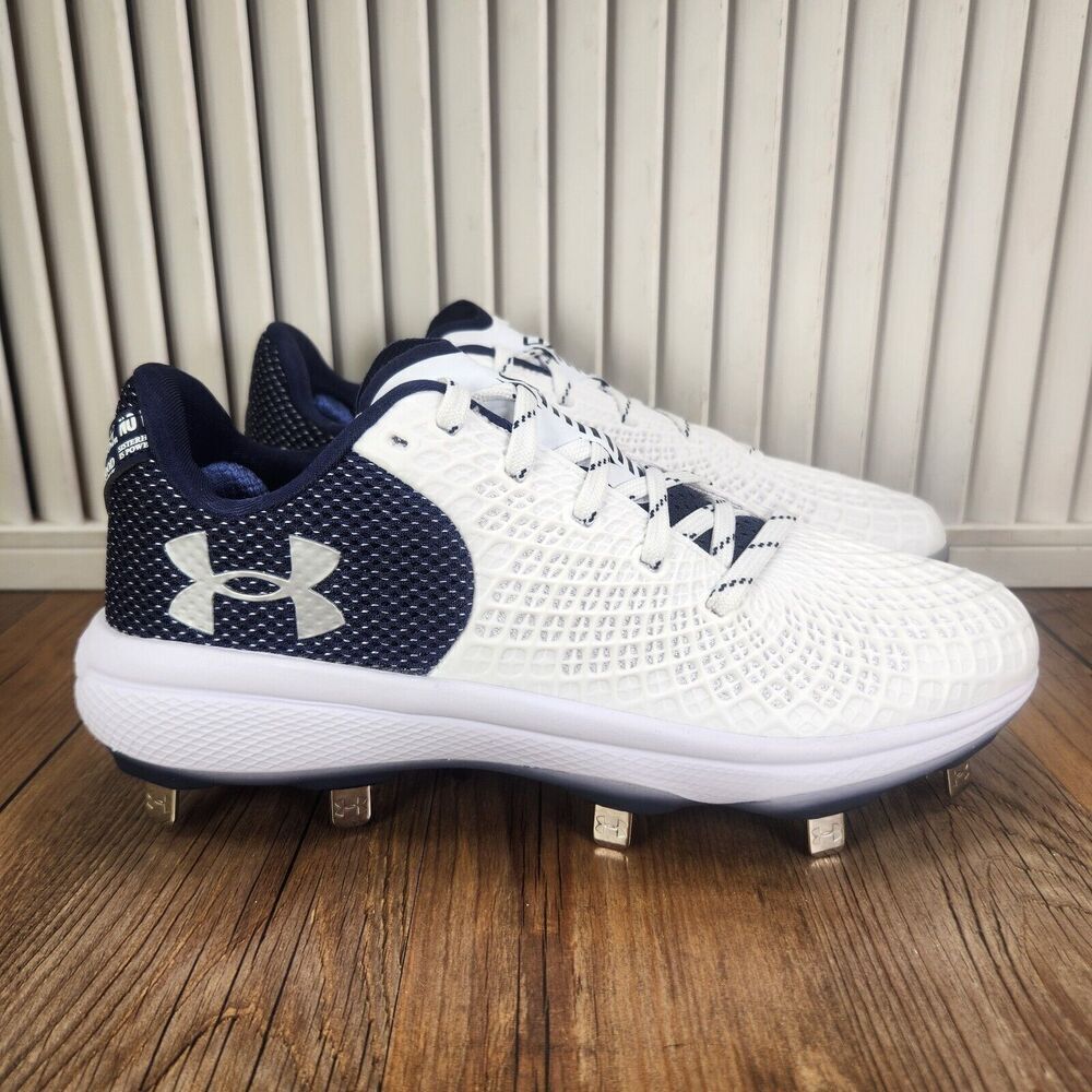 Under Armour Glyde 2 MT Metal Softball Cleats Womens Sz 7.5 White Athletic Sport